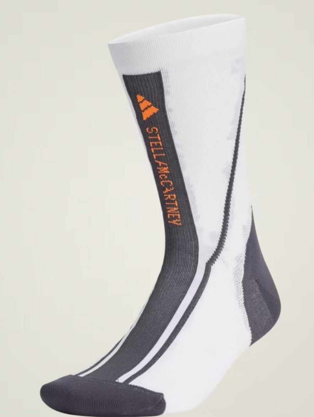 Adidas By Stella McCartney Crew Socks- White/Utility Black/App Signal Orange